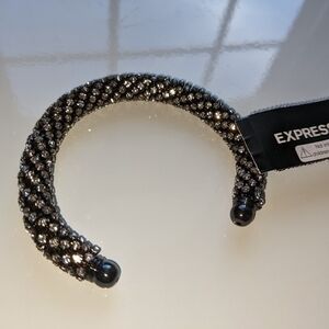 Express Rhinestone Black Cuff Bangle NWT